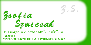 zsofia szmicsak business card